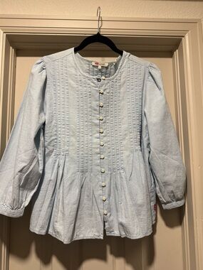 Levi's Light Blue  Button-Front GINA BLOUSE